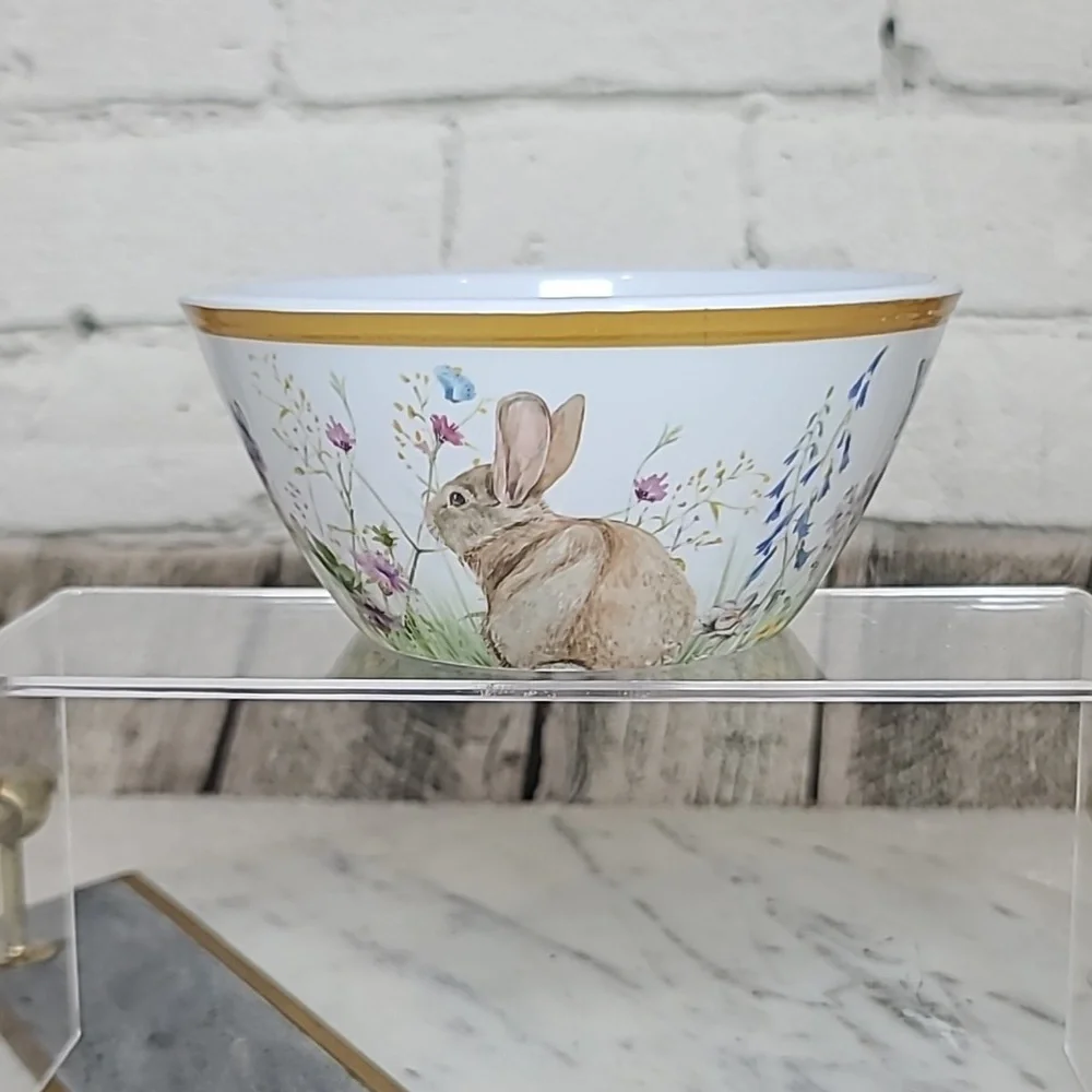 Williams Sonoma Easter Floral Meadow Kids 3-Piece Melamine Dining Set - NIB/NWT